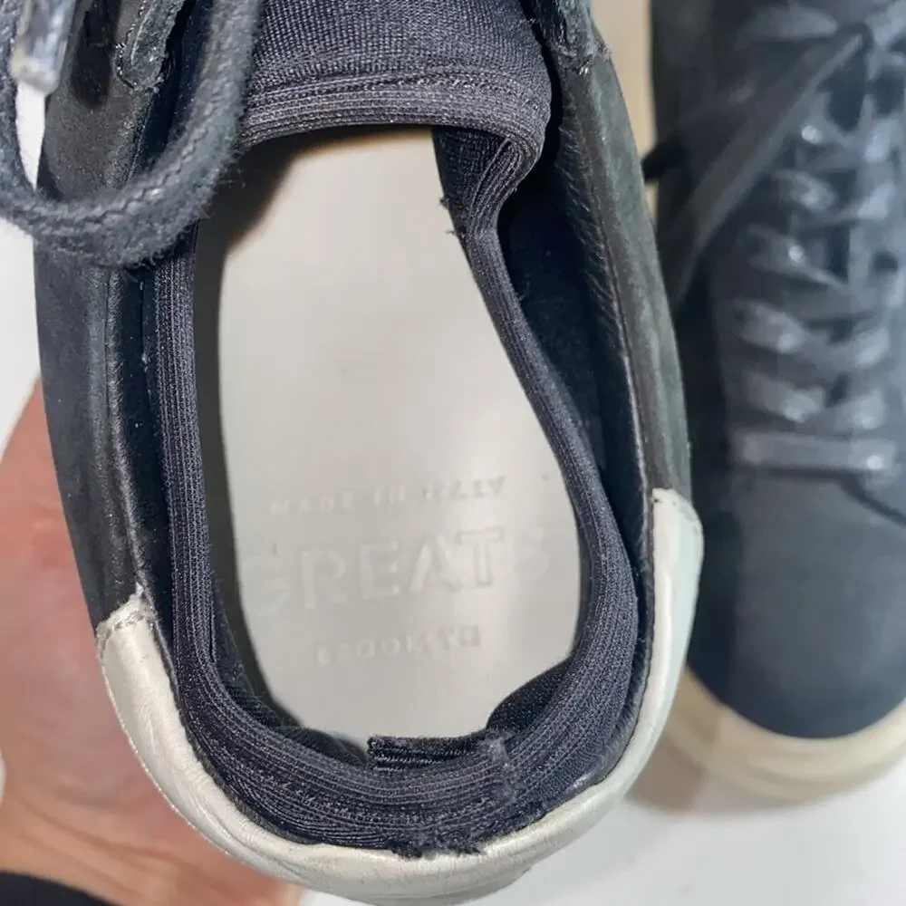Greats platform black suede sneakers